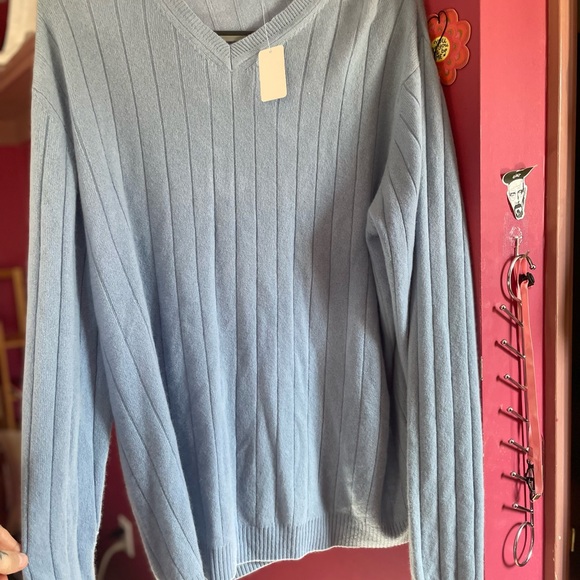 Other - Men Crew Neck Solid Color Knitted Sweater Cashmere Cable NWT